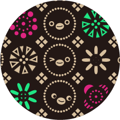 カラー：黒革×白漆、更紗（ピンク&グリーン系）